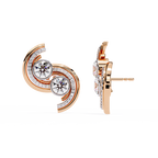 2.05 Carat Modern Swirl Lab Grown Diamond Earrings | Dual Round Diamond Studs | Ethical Sustainable Designer Jewelry –Lustraa’s Diamond Earrings