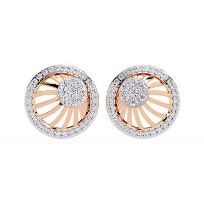Elegant Round Halo Earrings  – Lab Grown Diamond Studs – Modern Halo Cluster Earrings –Radiant Sunburst Halo Earring –Lustraa’s Halo Earrings