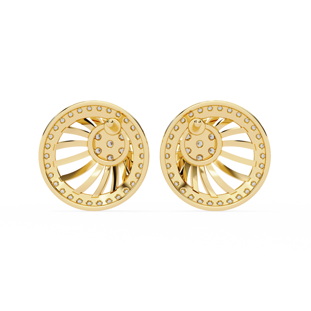 Elegant Round Halo Earrings  – Lab Grown Diamond Studs – Modern Halo Cluster Earrings –Radiant Sunburst Halo Earring –Lustraa’s Halo Earrings