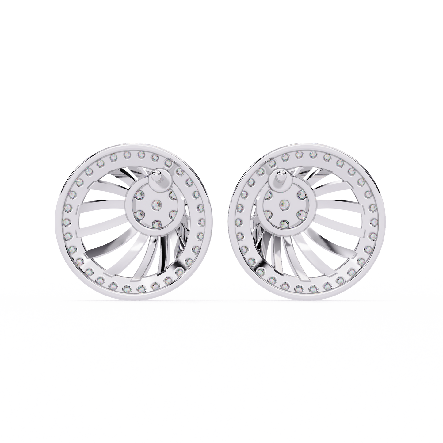 Elegant Round Halo Earrings  – Lab Grown Diamond Studs – Modern Halo Cluster Earrings –Radiant Sunburst Halo Earring –Lustraa’s Halo Earrings