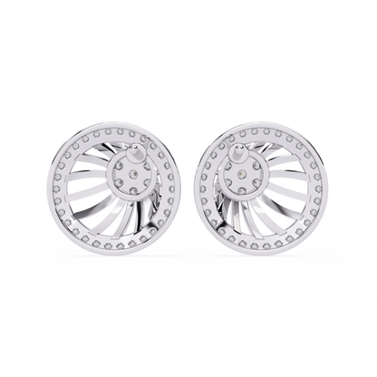 Elegant Round Halo Earrings  – Lab Grown Diamond Studs – Modern Halo Cluster Earrings –Radiant Sunburst Halo Earring –Lustraa’s Halo Earrings