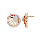 Elegant Round Halo Earrings  – Lab Grown Diamond Studs – Modern Halo Cluster Earrings –Radiant Sunburst Halo Earring –Lustraa’s Halo Earrings