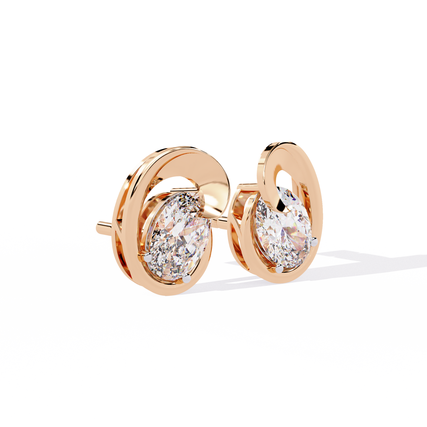 Minimalist 1.32 Carat Oval Cut Lab Grown Diamond Earrings – Sustainable Studs for Modern Everyday Elegance –Lustraa’s Diamond Earrings