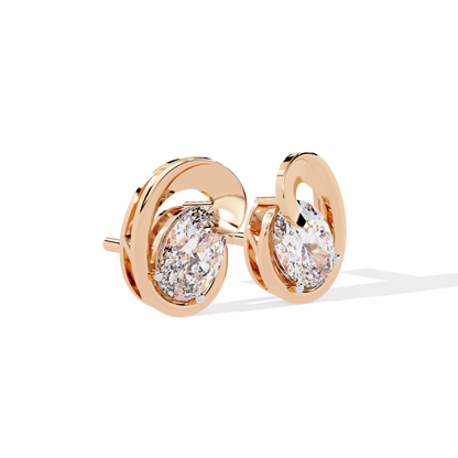 Minimalist 1.32 Carat Oval Cut Lab Grown Diamond Earrings – Sustainable Studs for Modern Everyday Elegance –Lustraa’s Diamond Earrings