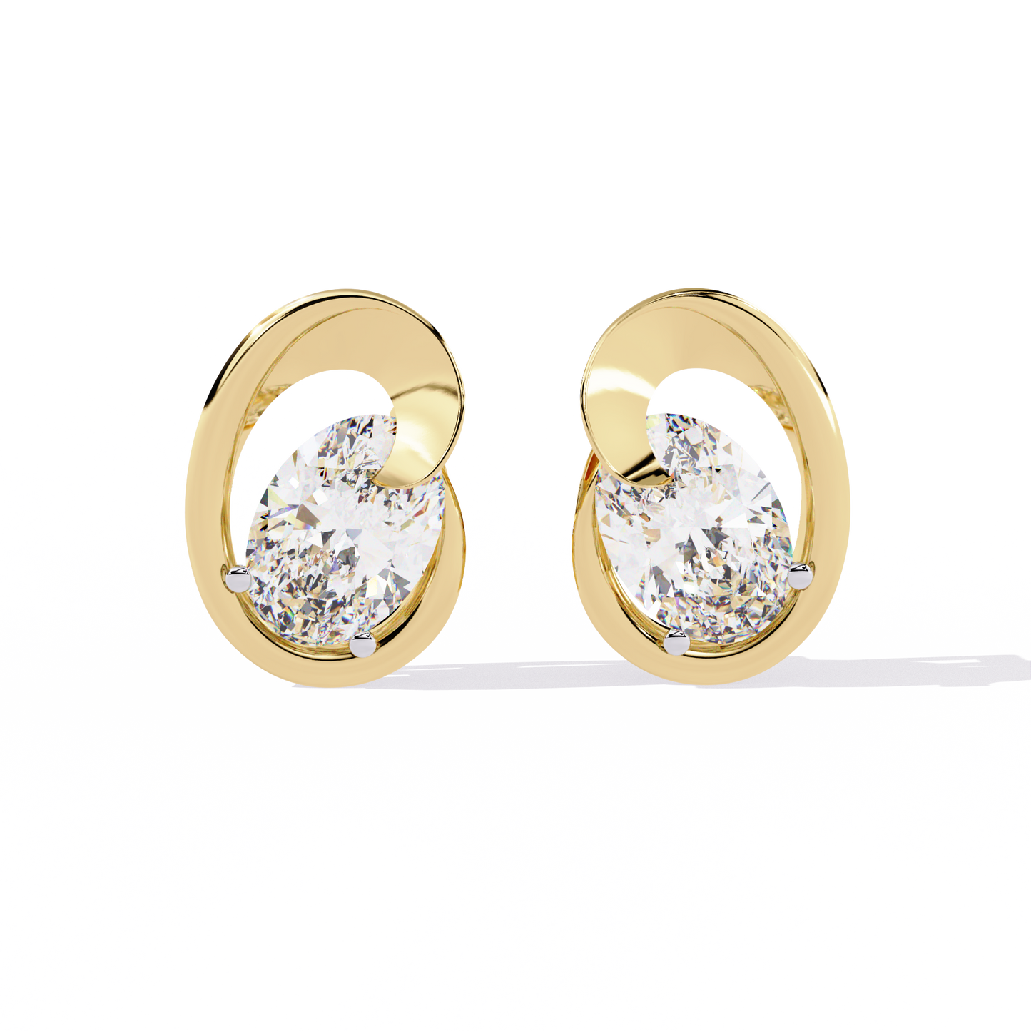 Minimalist 1.32 Carat Oval Cut Lab Grown Diamond Earrings – Sustainable Studs for Modern Everyday Elegance –Lustraa’s Diamond Earrings