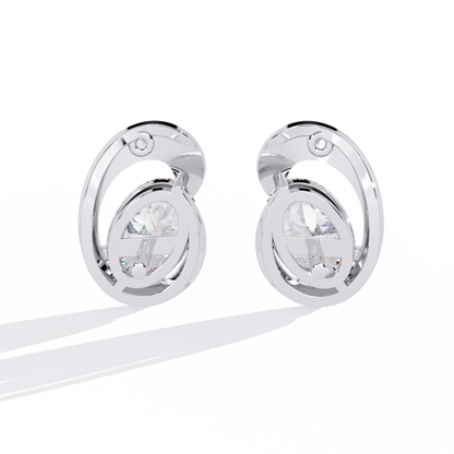 Minimalist 1.32 Carat Oval Cut Lab Grown Diamond Earrings – Sustainable Studs for Modern Everyday Elegance –Lustraa’s Diamond Earrings