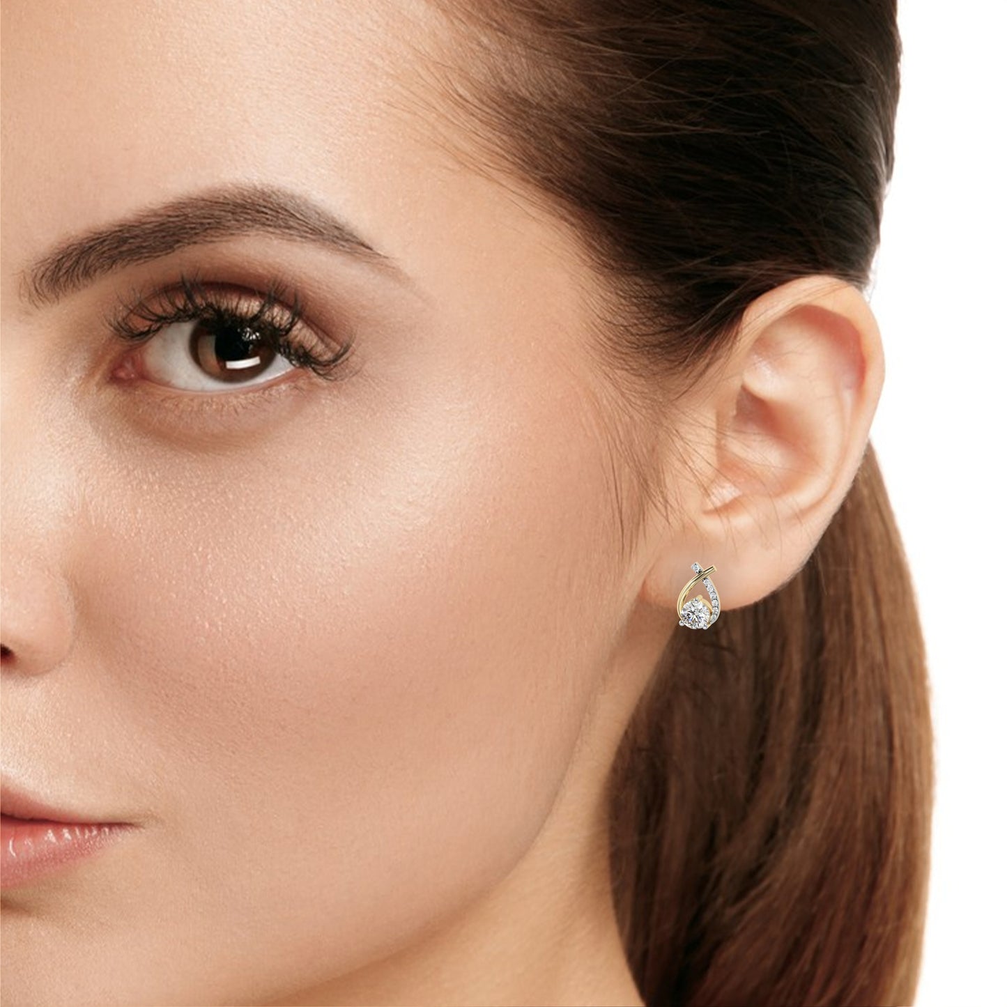 Dazzling 1.27 Carat Round Cut Lab Grown Diamond Earrings – Sustainable Luxury Fine Jewelry for Timeless Elegance –Lustraa’s Diamond Earrings