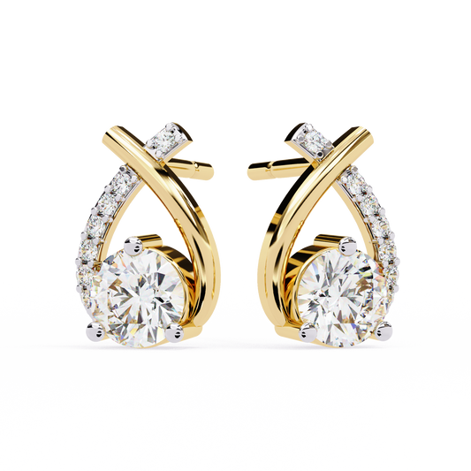 Dazzling 1.27 Carat Round Cut Lab Grown Diamond Earrings – Sustainable Luxury Fine Jewelry for Timeless Elegance –Lustraa’s Diamond Earrings