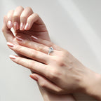 Pear Shaped Lab Grown Diamond Engagement Ring – 2.07 CT Three Stone Bridal Ring with Pear Side Diamonds - Lustraa’s Three Stone Ring