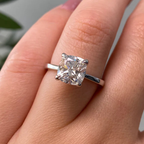 Cushion Cut Lab Grown Diamond Solitaire Engagement Ring –  Classic Cushion Diamond Ring in Elegant Band – Lustraa’s Solitaire Ring