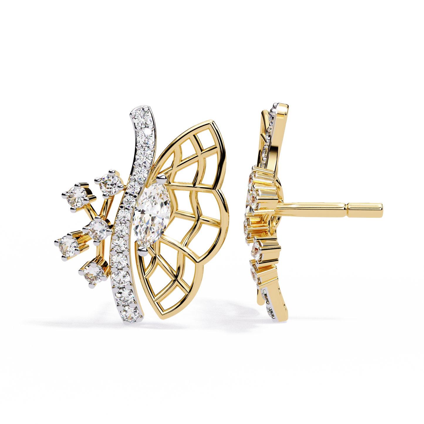 Butterfly Inspired Lab Grown Diamond Earrings – Nature-Inspired Sustainable Luxury Fine Jewelry for Women –Lustraa’s Butterfly Earrings