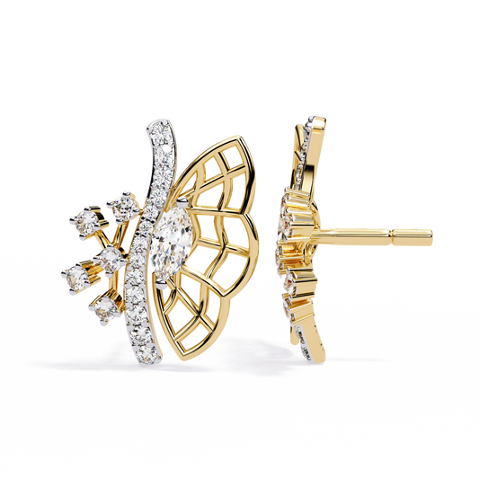 Butterfly Inspired Lab Grown Diamond Earrings – Nature-Inspired Sustainable Luxury Fine Jewelry for Women –Lustraa’s Butterfly Earrings