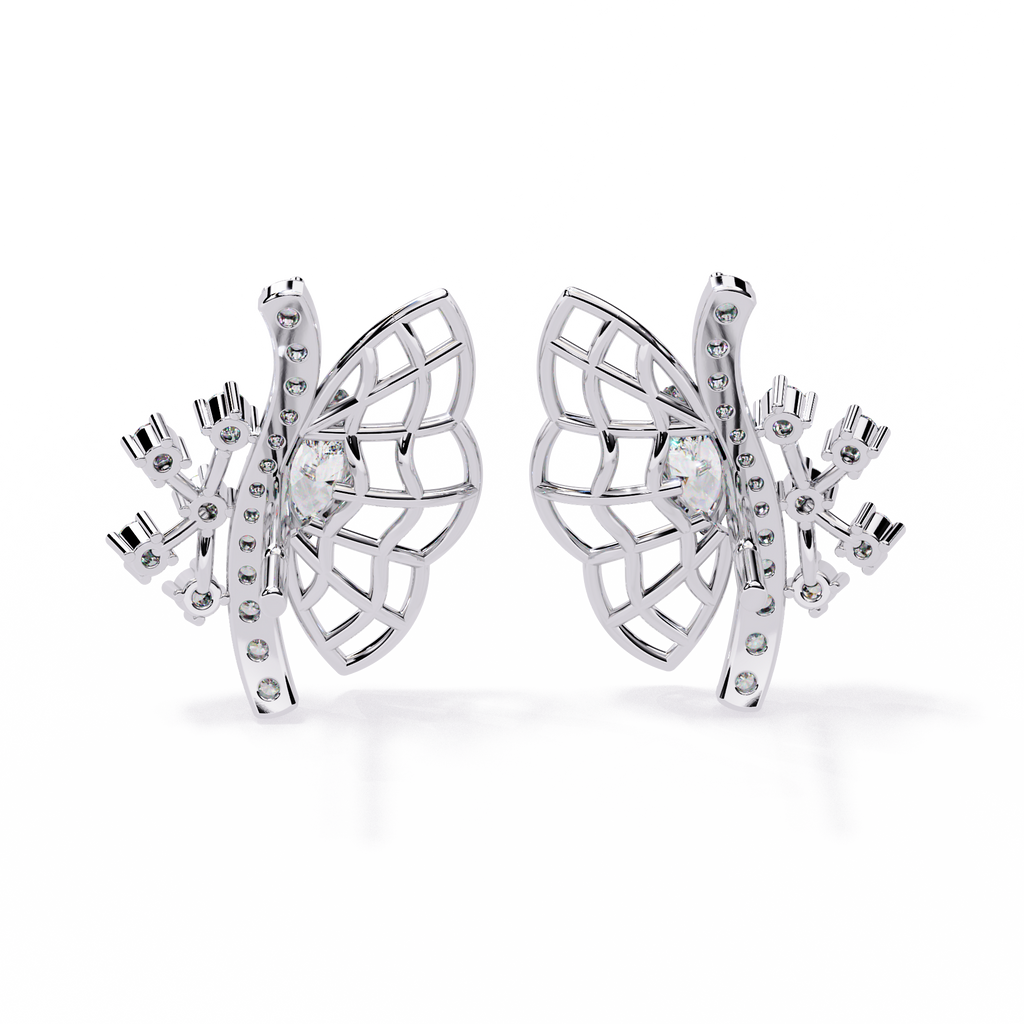 Butterfly Inspired Lab Grown Diamond Earrings – Nature-Inspired Sustainable Luxury Fine Jewelry for Women –Lustraa’s Butterfly Earrings