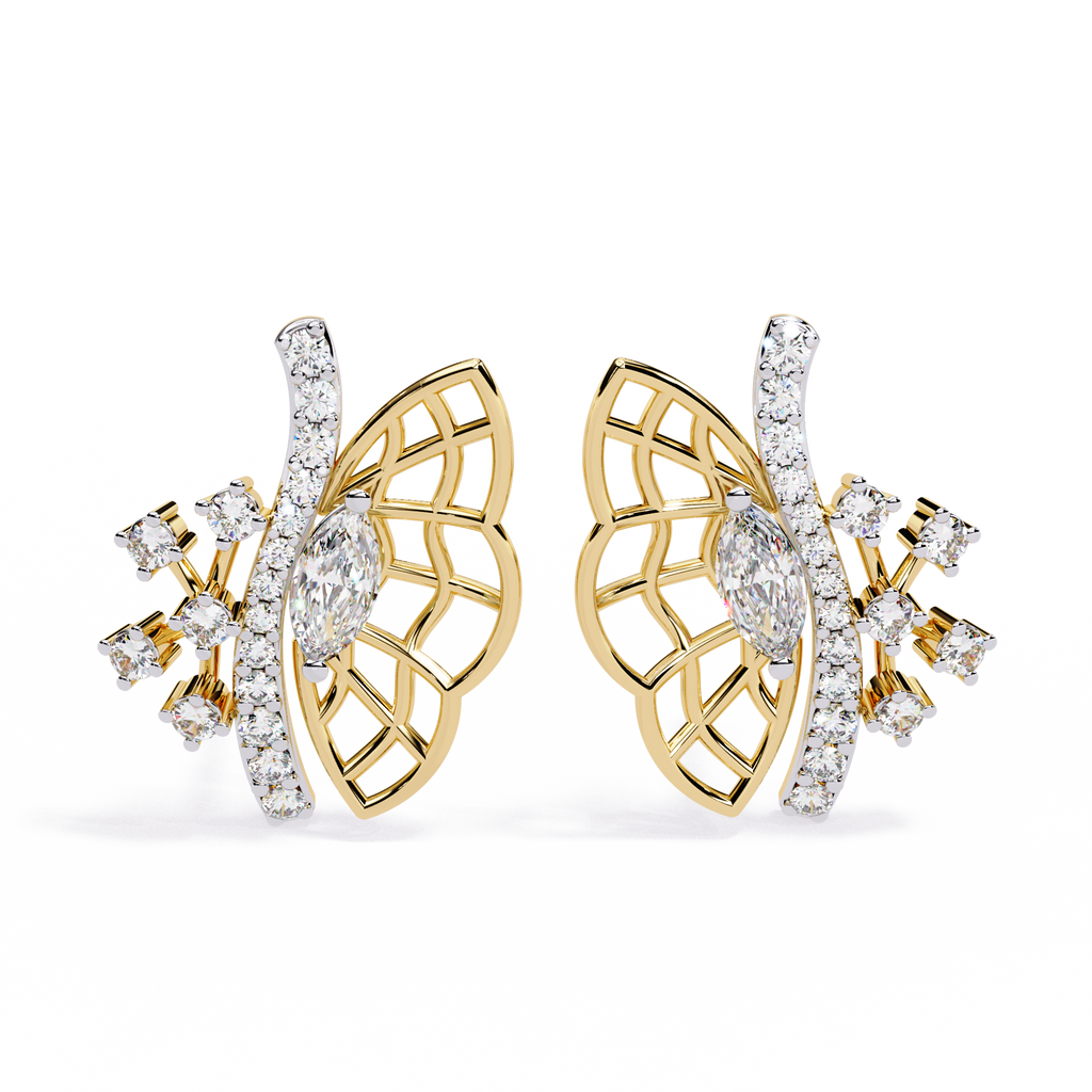 Butterfly Inspired Lab Grown Diamond Earrings – Nature-Inspired Sustainable Luxury Fine Jewelry for Women –Lustraa’s Butterfly Earrings