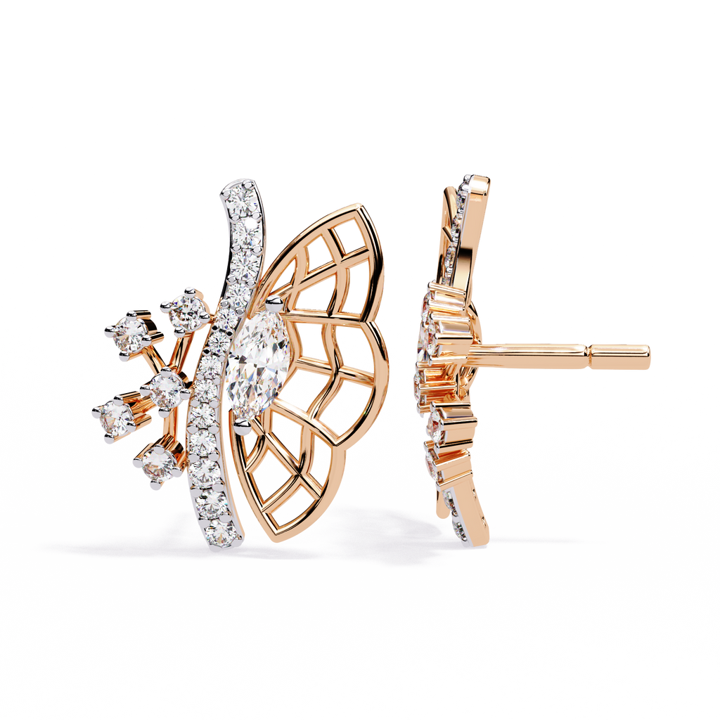 Butterfly Inspired Lab Grown Diamond Earrings – Nature-Inspired Sustainable Luxury Fine Jewelry for Women –Lustraa’s Butterfly Earrings