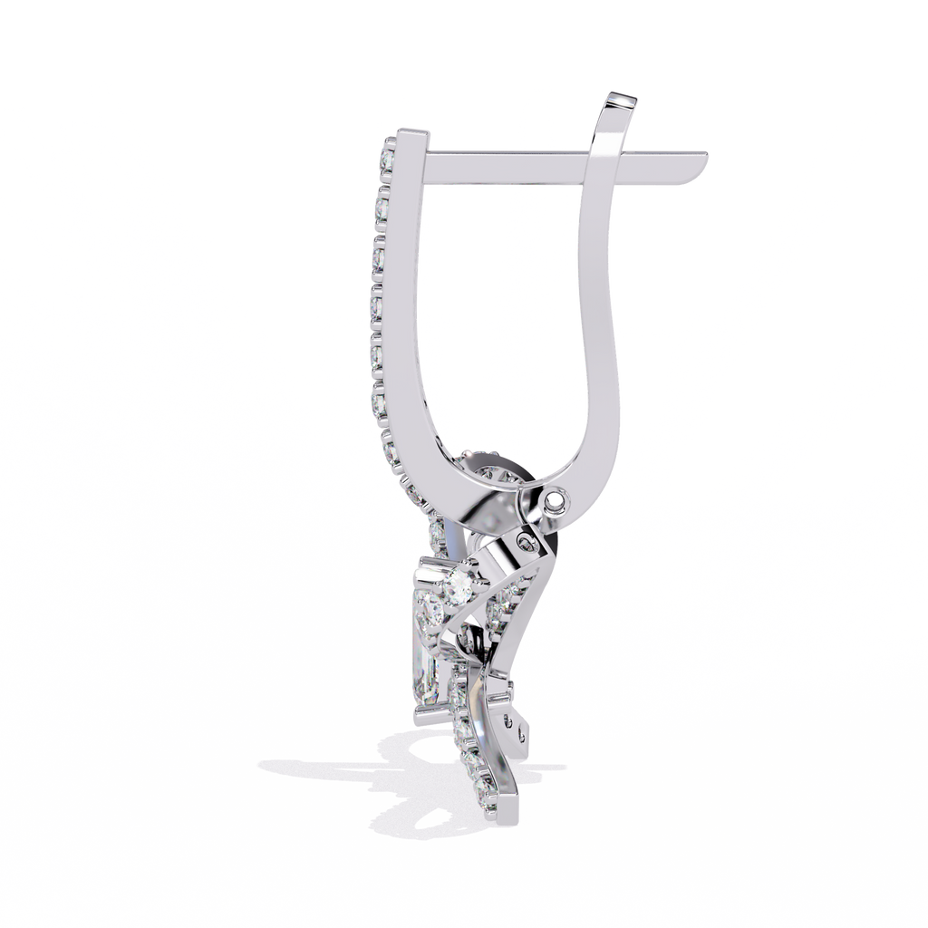 Bow Design Lab Grown Diamond Earrings – Emerald Cut Drop Earrings – Ethical & Elegant Fine Jewelry –Lustraa’s Diamond Earrings