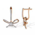 Bow Design Lab Grown Diamond Earrings – Emerald Cut Drop Earrings – Ethical & Elegant Fine Jewelry –Lustraa’s Diamond Earrings