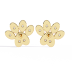 Paw Print Lab Grown Diamond Earrings – Sustainable Pet Lover Jewelry – Animal Paw Studs with Eco-Friendly Diamonds –Lustraa’s Minimalist Earrings