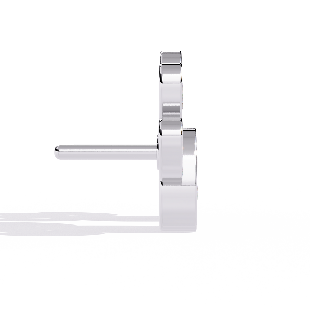 Paw Print Lab Grown Diamond Earrings – Sustainable Pet Lover Jewelry – Animal Paw Studs with Eco-Friendly Diamonds –Lustraa’s Minimalist Earrings