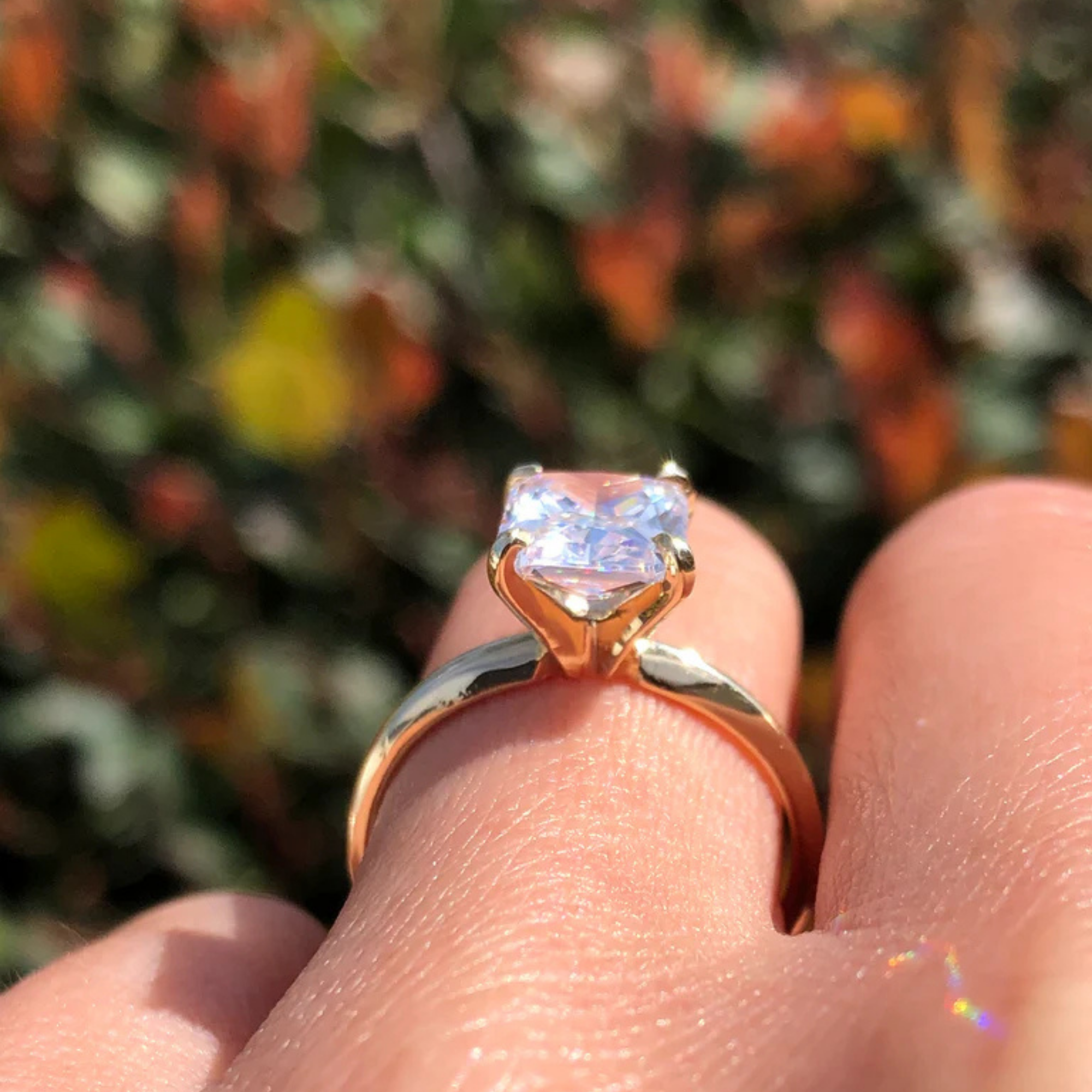 Radiant Cut Lab Grown Diamond Solitaire Engagement Ring – Classic Radiant Diamond Ring in Sleek Band – Lustraa’s Solitaire Ring