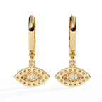 Evil Eye Lab Grown Diamond Hoop Earrings – Dainty Drop Earrings – Spiritual & Sustainable Fine Jewelry –Lustraa’s Diamond Earrings