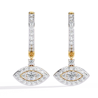 Evil Eye Lab Grown Diamond Hoop Earrings – Dainty Drop Earrings – Spiritual & Sustainable Fine Jewelry –Lustraa’s Diamond Earrings