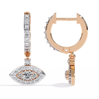 Evil Eye Lab Grown Diamond Hoop Earrings – Dainty Drop Earrings – Spiritual & Sustainable Fine Jewelry –Lustraa’s Diamond Earrings