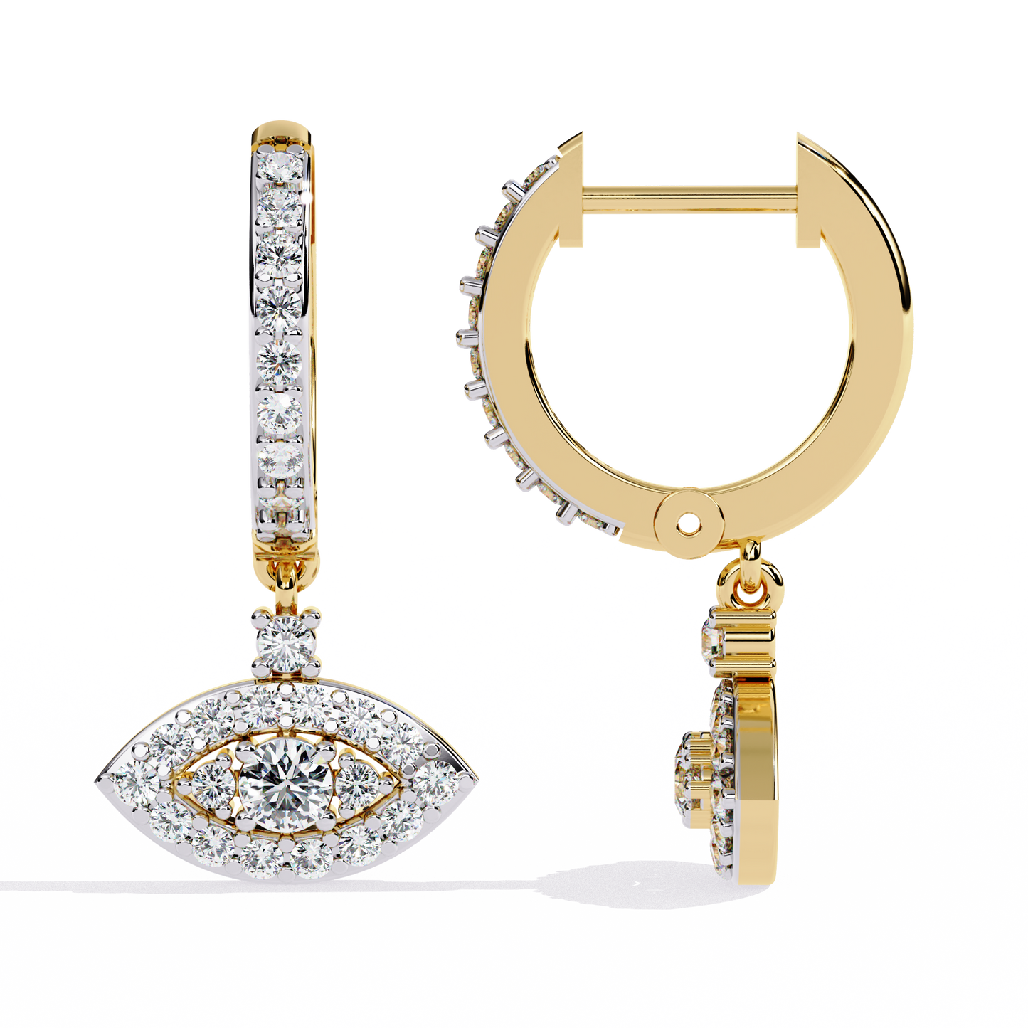 2.57 Carat Lab Grown Diamond Stud Earrings – Round Brilliant Cut – 3-Prong Setting –Lustraa’s Diamond Earrings