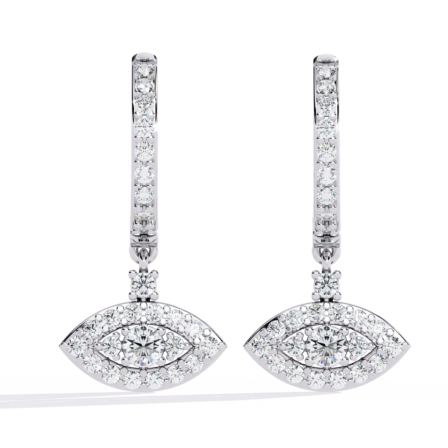 2.57 Carat Lab Grown Diamond Stud Earrings – Round Brilliant Cut – 3-Prong Setting –Lustraa’s Diamond Earrings