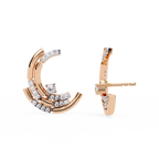 Modern Crescent Lab Grown Diamond Earrings – Morden Contemporary Studs – Sustainable & Ethical Fine Jewelry – Lustraa’s Diamond Earrings