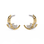 Modern Crescent Lab Grown Diamond Earrings – Morden Contemporary Studs – Sustainable & Ethical Fine Jewelry – Lustraa’s Diamond Earrings