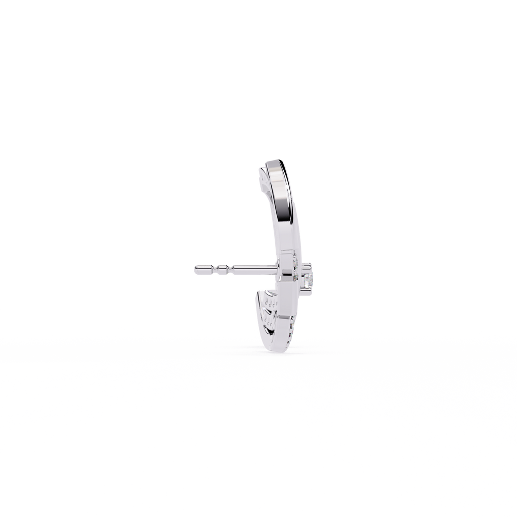 Modern Crescent Lab Grown Diamond Earrings – Morden Contemporary Studs – Sustainable & Ethical Fine Jewelry – Lustraa’s Diamond Earrings