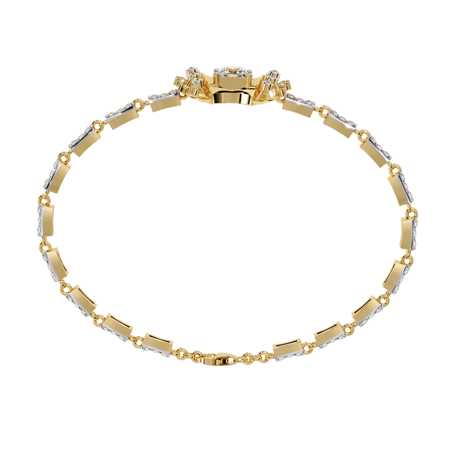 0.78 Carat Princess Cut Lab Grown Diamond Designer Bracelet– Elegant Statement Diamond Bracelet - Lustraa’s Diamond Bracelet