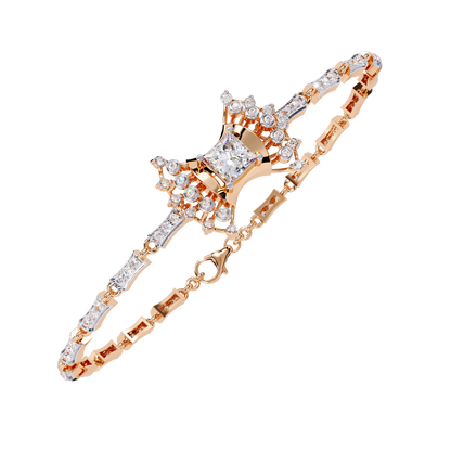 0.78 Carat Princess Cut Lab Grown Diamond Designer Bracelet– Elegant Statement Diamond Bracelet - Lustraa’s Diamond Bracelet