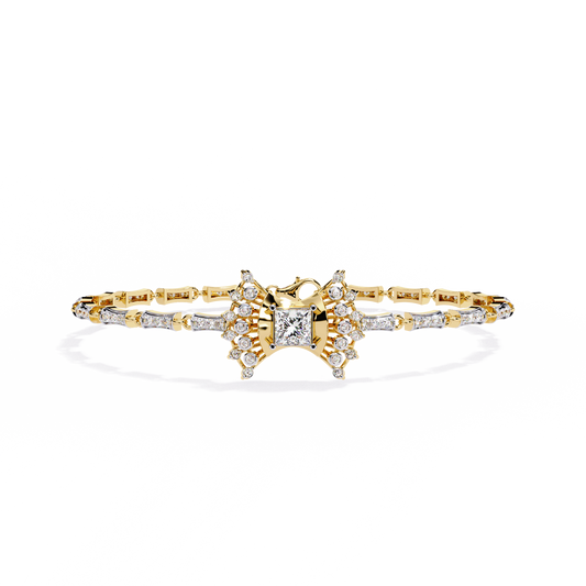 0.78 Carat Princess Cut Lab Grown Diamond Designer Bracelet– Elegant Statement Diamond Bracelet - Lustraa’s Diamond Bracelet