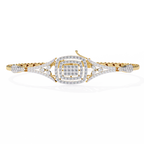 Round Lab Grown Diamond Cushion Cluster Bracelet – Pavé Diamond Bangle – Sustainable Fine Jewelry – Lustraa’s Minimalist Bracelet