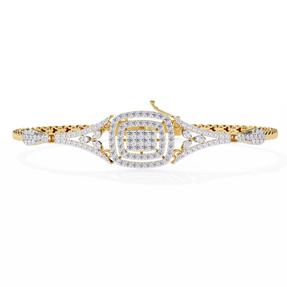 Round Lab Grown Diamond Cushion Cluster Bracelet | Pavé Diamond Bangle | Sustainable Fine Jewelry – Lustraa’s Minimalist Bracelet
