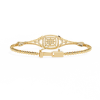 Round Lab Grown Diamond Cushion Cluster Bracelet – Pavé Diamond Bangle – Sustainable Fine Jewelry – Lustraa’s Minimalist Bracelet