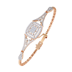 Round Lab Grown Diamond Cushion Cluster Bracelet – Pavé Diamond Bangle – Sustainable Fine Jewelry – Lustraa’s Minimalist Bracelet