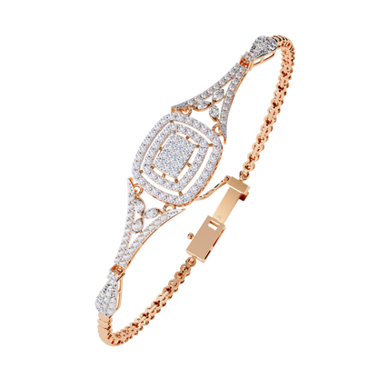 Round Lab Grown Diamond Cushion Cluster Bracelet | Pavé Diamond Bangle | Sustainable Fine Jewelry – Lustraa’s Minimalist Bracelet