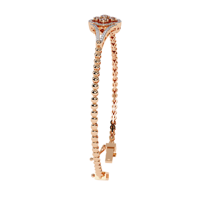 Floral Cluster Lab Grown Diamond Bracelet | Round Brilliant Cut Pavé Diamond Bangle| Sustainable Fine Jewelry – Lustraa’s Minimalist Bracelet