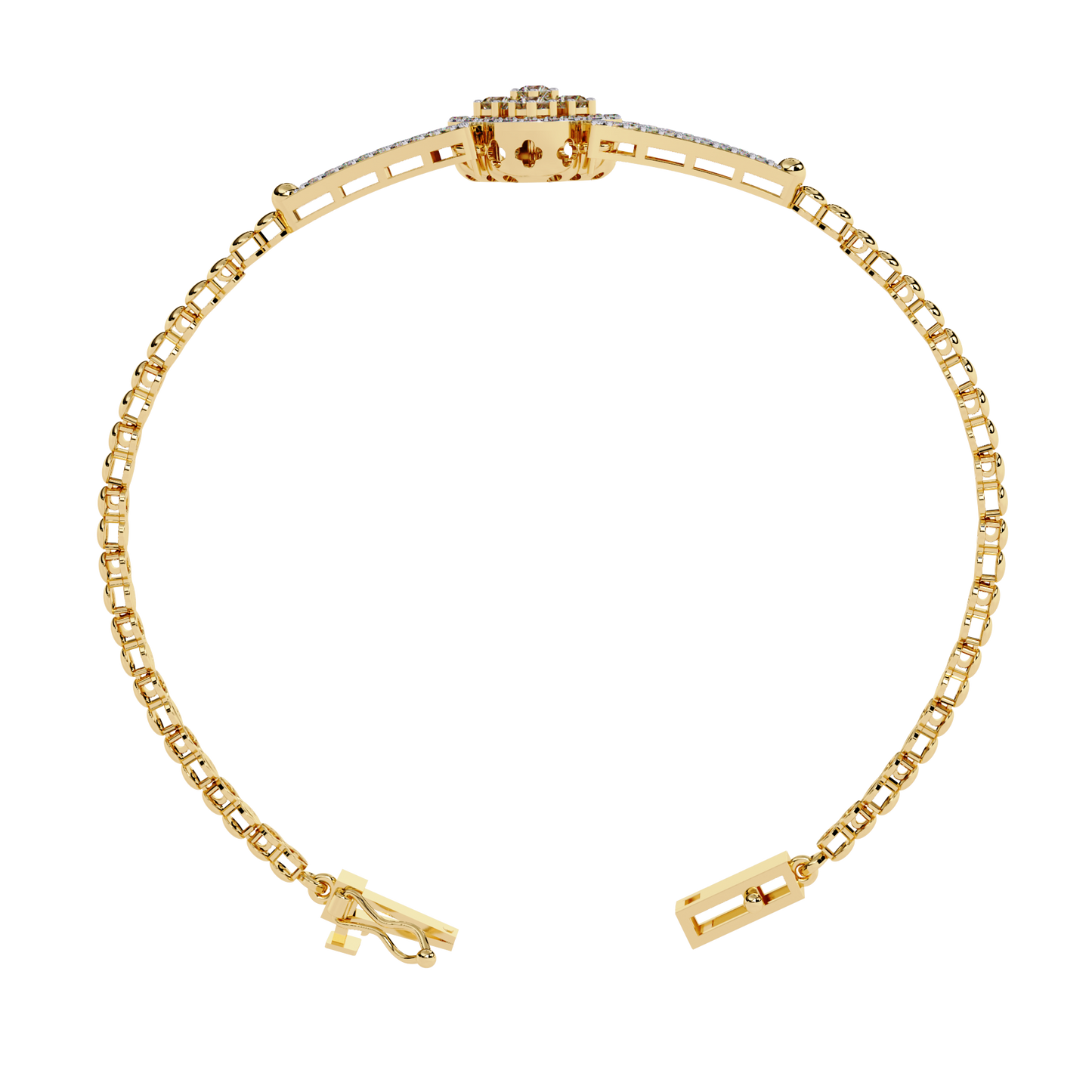 Floral Cluster Lab Grown Diamond Bracelet | Round Brilliant Cut Pavé Diamond Bangle| Sustainable Fine Jewelry – Lustraa’s Minimalist Bracelet