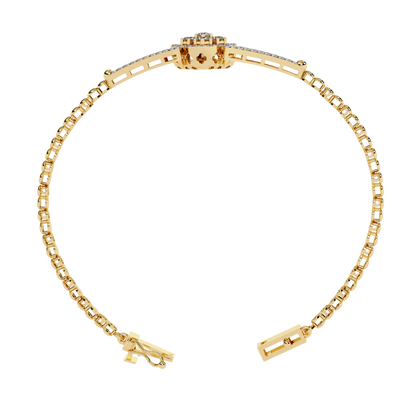 Floral Cluster Lab Grown Diamond Bracelet | Round Brilliant Cut Pavé Diamond Bangle| Sustainable Fine Jewelry – Lustraa’s Minimalist Bracelet