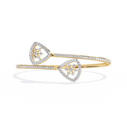 Designer Open Cuff Bracelet– Teardrop End Minimalist Bangle – Elegant Gold or Silver Bracelet- Lustraa’s Open Cuff Bracelet