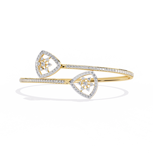 Designer Open Cuff Bracelet– Teardrop End Minimalist Bangle – Elegant Gold or Silver Bracelet- Lustraa’s Open Cuff Bracelet