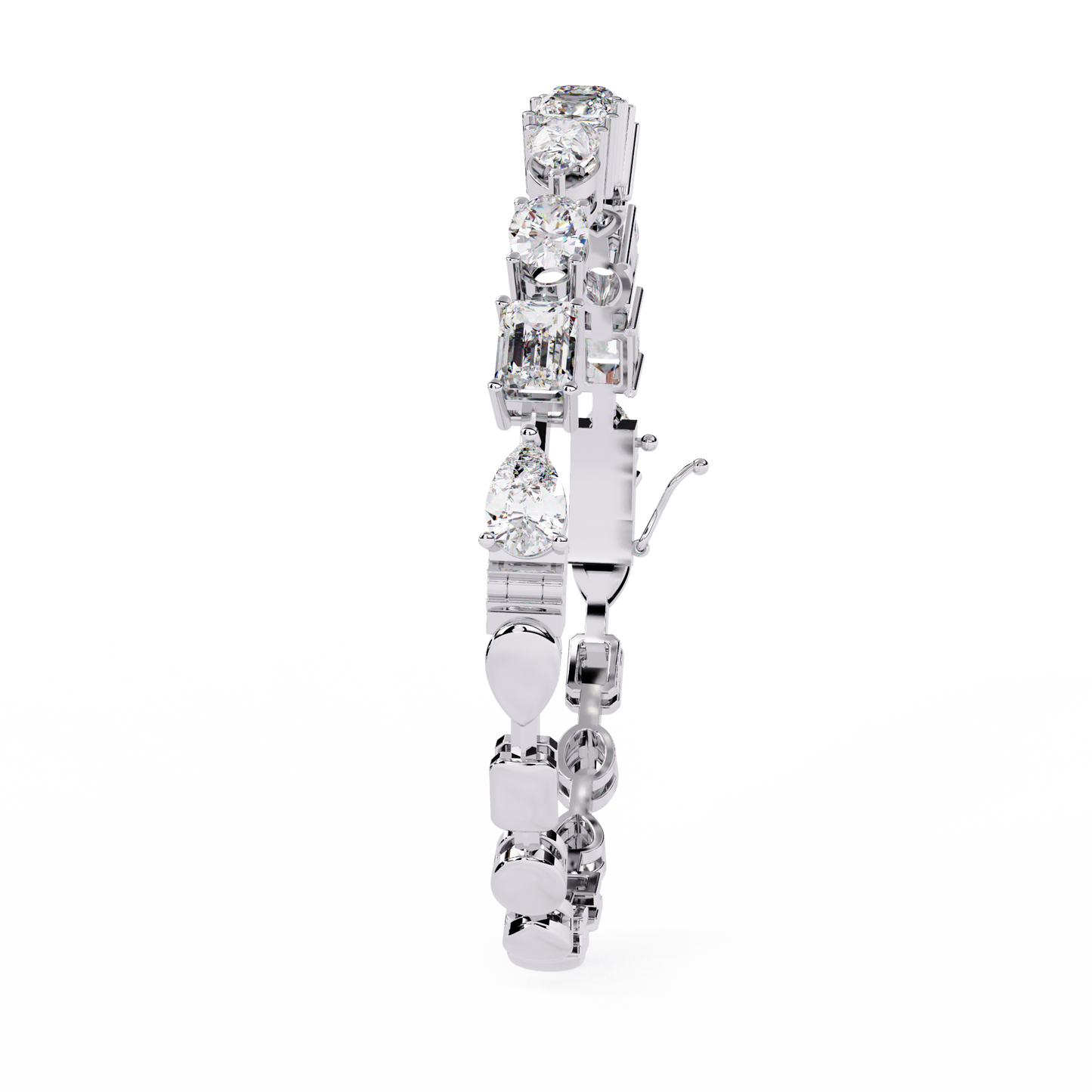 Multi Cut Diamond Bracelet– Oval, Pear, Princess & Emerald Cut Lab Grown Diamond Tennis Bracelet – Elegant Multi Shape Diamond Jewelry