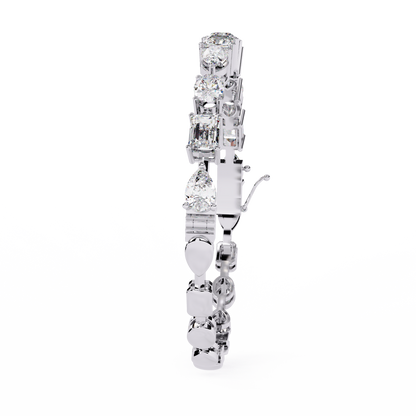 Multi Cut Diamond Bracelet– Oval, Pear, Princess & Emerald Cut Lab Grown Diamond Tennis Bracelet – Elegant Multi Shape Diamond Jewelry
