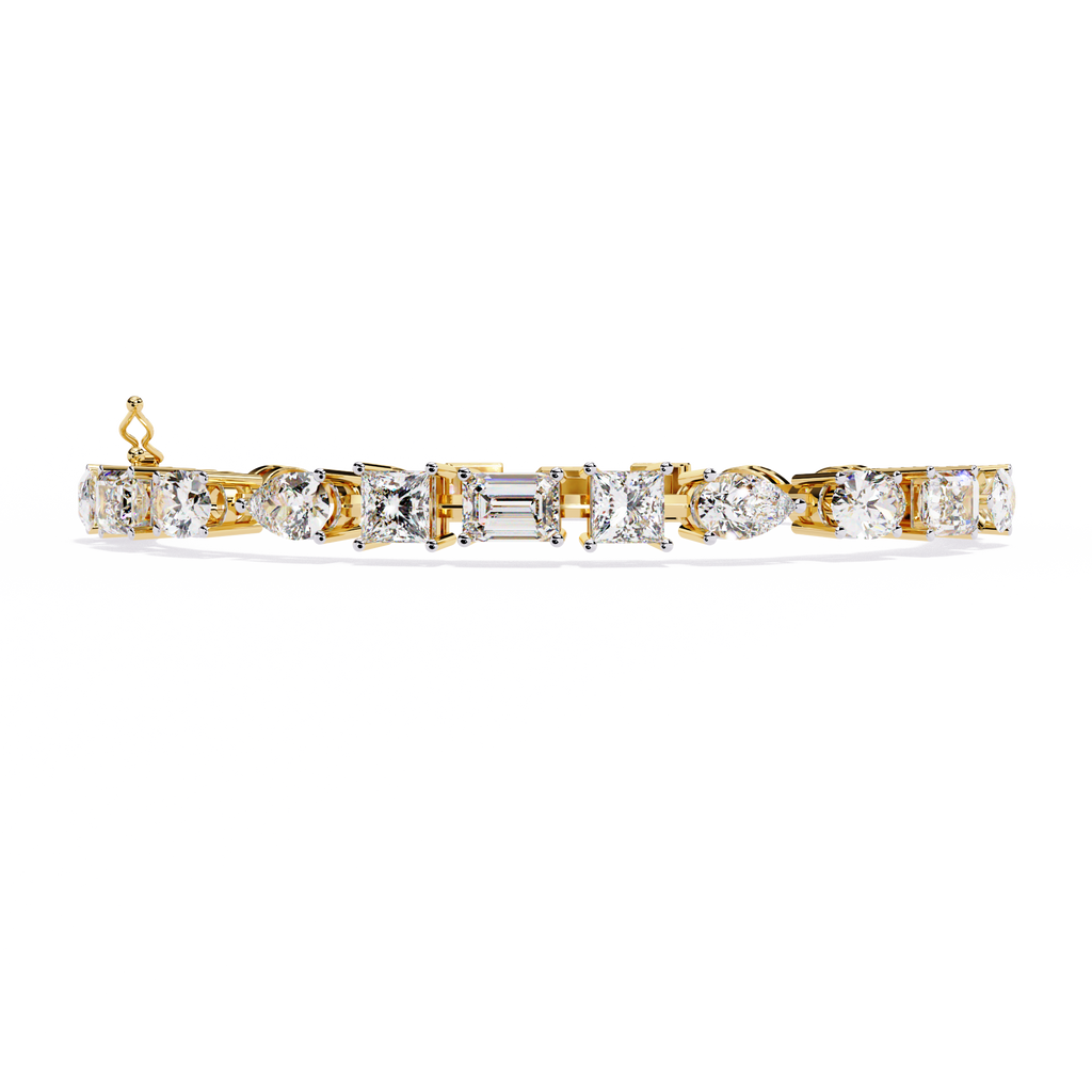 Elegant  Multi Cut Diamond Bracelet– Oval, Pear, Princess & Emerald Cut Lab Grown Diamond Tennis Bracelet –Lustraa's Tennis Bracelet