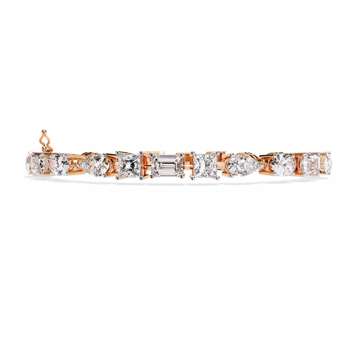 Multi Cut Diamond Bracelet– Oval, Pear, Princess & Emerald Cut Lab Grown Diamond Tennis Bracelet – Elegant Multi Shape Diamond Jewelry