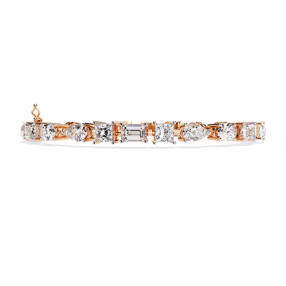 Multi Cut Diamond Bracelet– Oval, Pear, Princess & Emerald Cut Lab Grown Diamond Tennis Bracelet – Elegant Multi Shape Diamond Jewelry